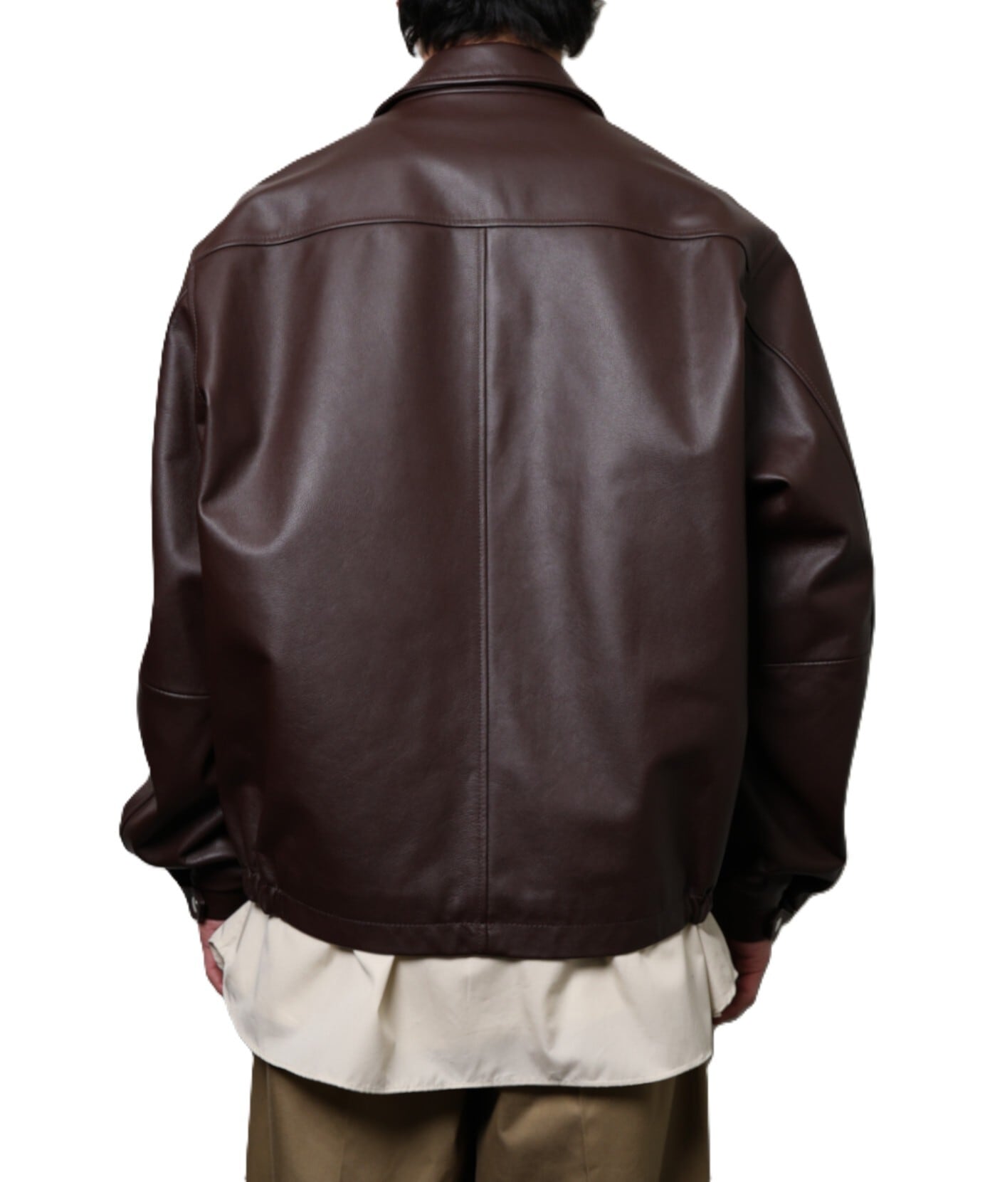 UNIVERSAL PRODUCTS. / 261-60405 LEATHER BLOUSON (BROWN