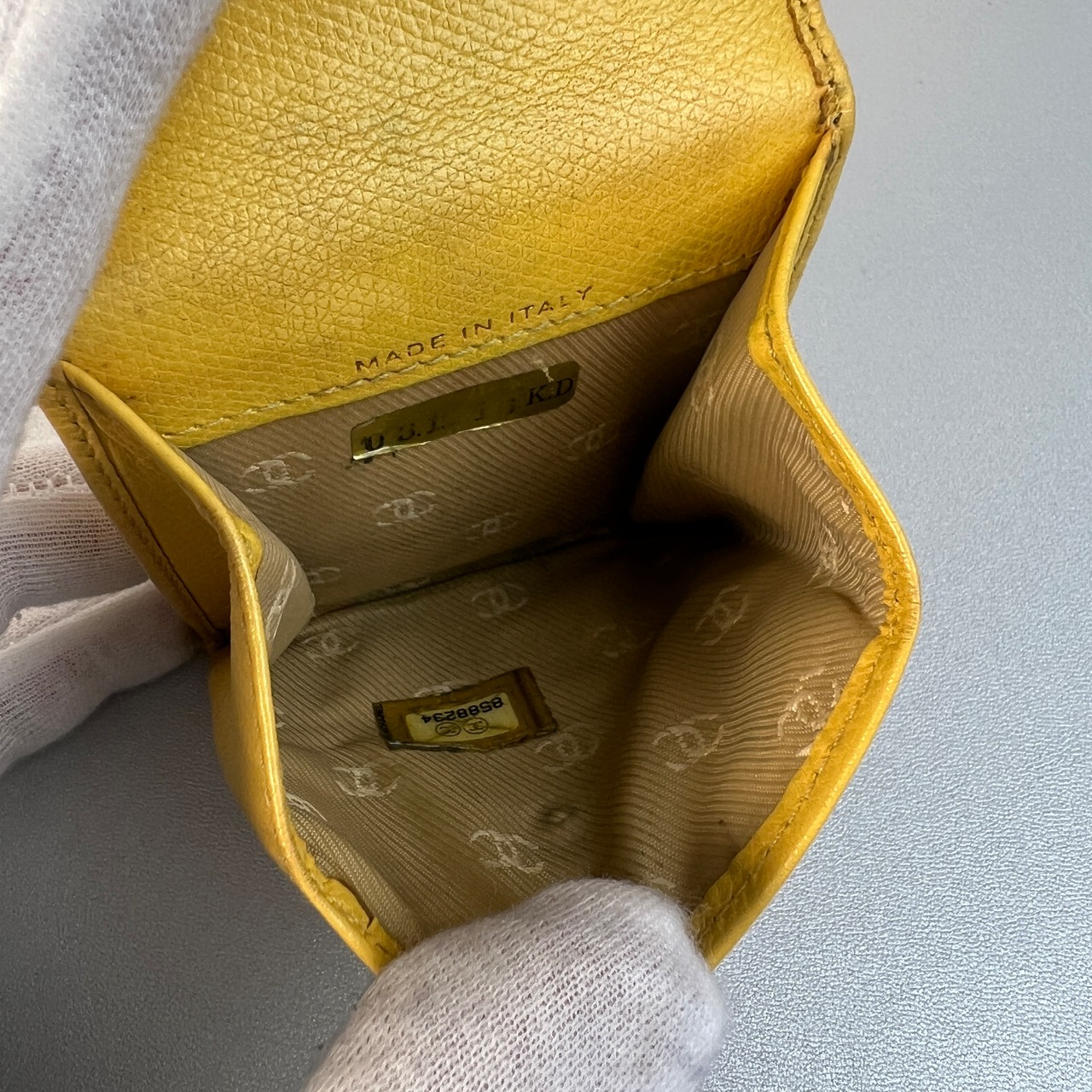 【最終処分SALE】CHANEL シャネル ココマーク  キャビアスキン コインケース イエロー A-9022