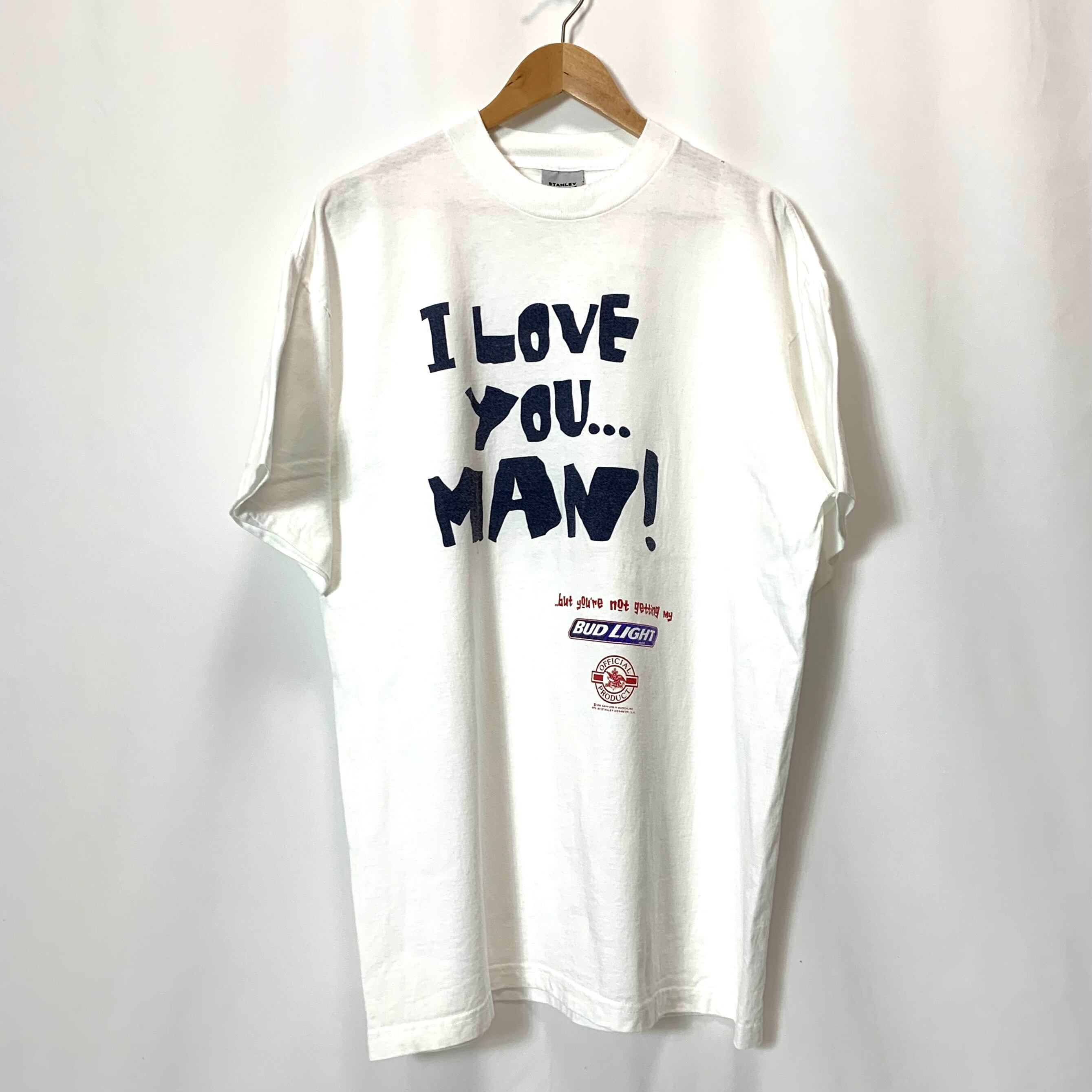 vintage 90s print T-shirt BUD LIGHT STANLEY DESANTIS MADE IN USA プリント Tシャツ  バドライト スタンレー 企業系 アメリカ製 メンズ レディース ホワイト 白 size XL ビンテージ ヴィンテージ