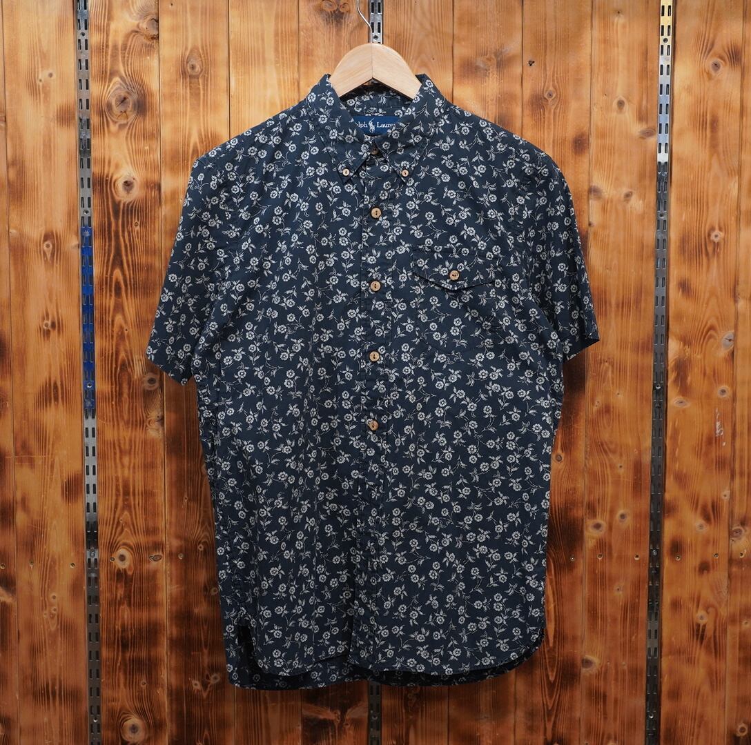 ralphlauren custom fit 半袖 シャツ M/ラルフローレン 総柄 花柄