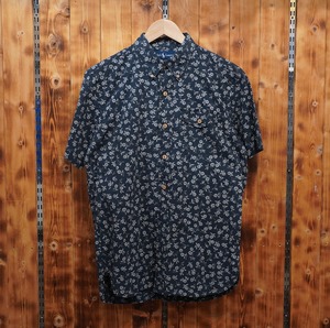 ralphlauren custom fit 半袖 シャツ M/ラルフローレン 総柄 花柄