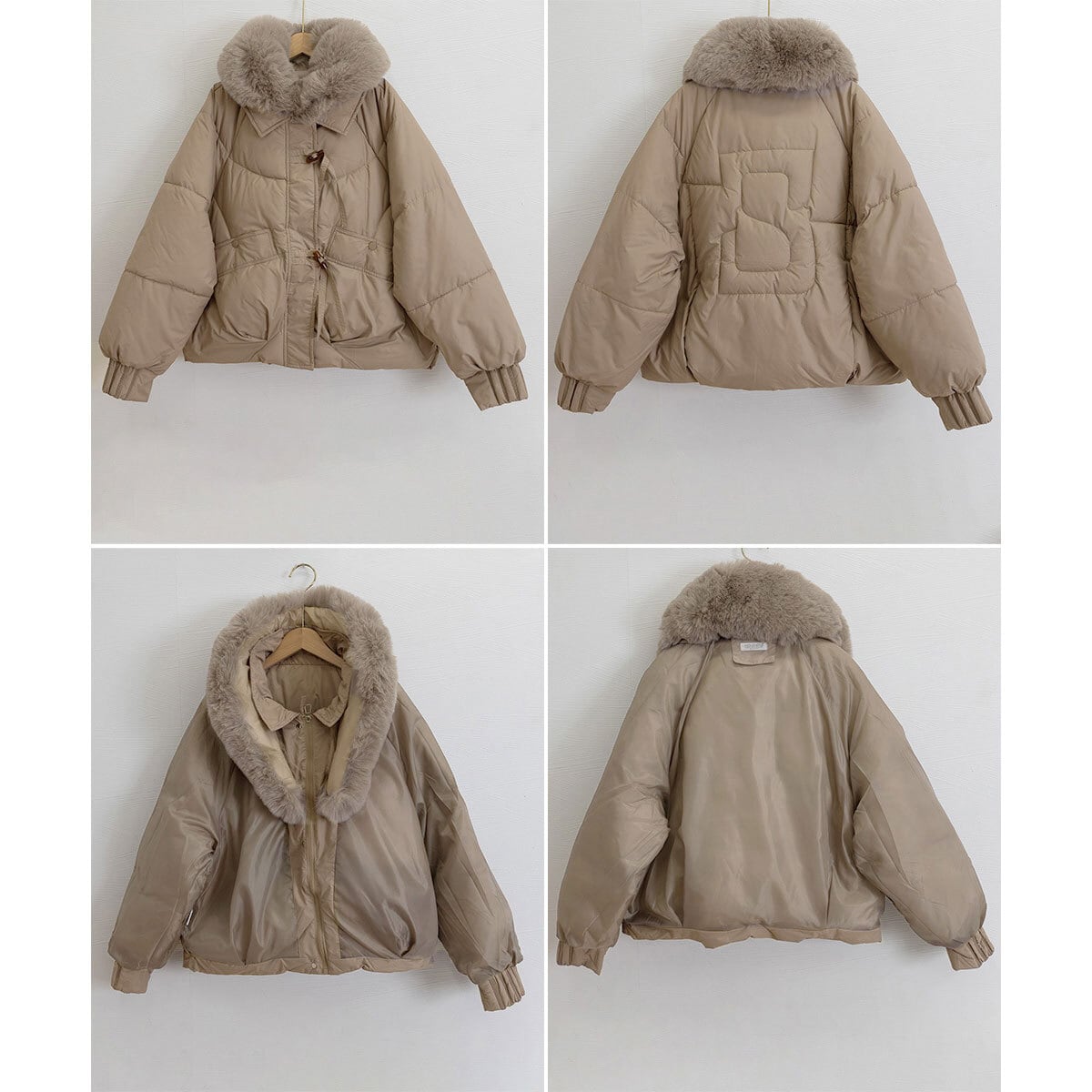 ダウン ジャケット ファー襟 中綿 アウター レディース 秋冬 韓国 エコダウン おしゃれ きれいめ 大人 カジュアル ゆったり 体型カバー 防寒 防風 保温 暖かい 大人可愛い 大人女子