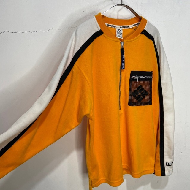 90s Columbia ハーフジップフリースプルオーバー イエロー M