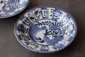 伊万里焼 染付 芙蓉手 飛蝗文 小皿/Imari small plate
