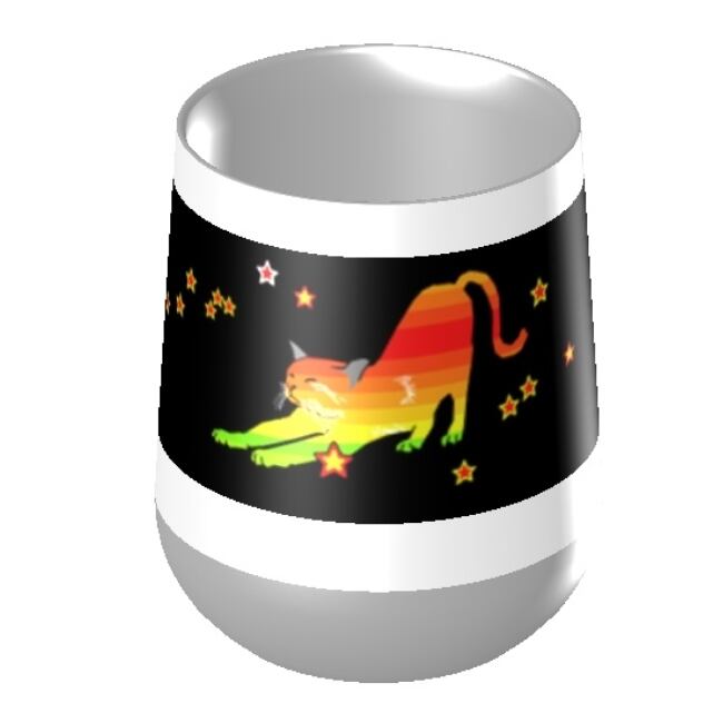 青い三日月の夜の散歩：ZaLattoサーモタンブラー310ml | 虹猫バジル