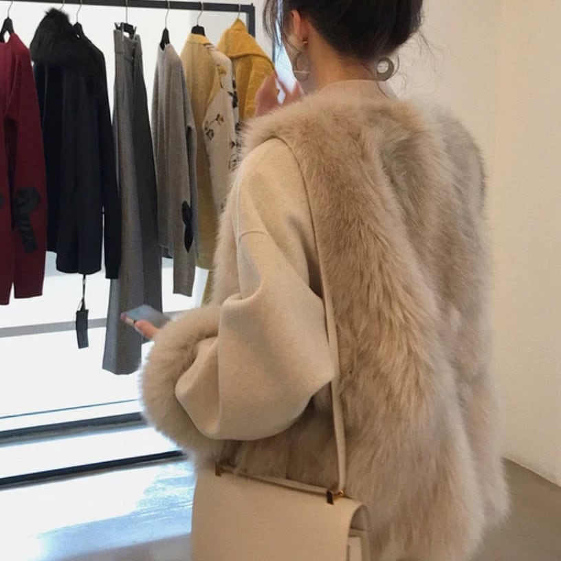 アウター ファーベスト ベスト 上着 袖なし ノースリーブ もこもこ