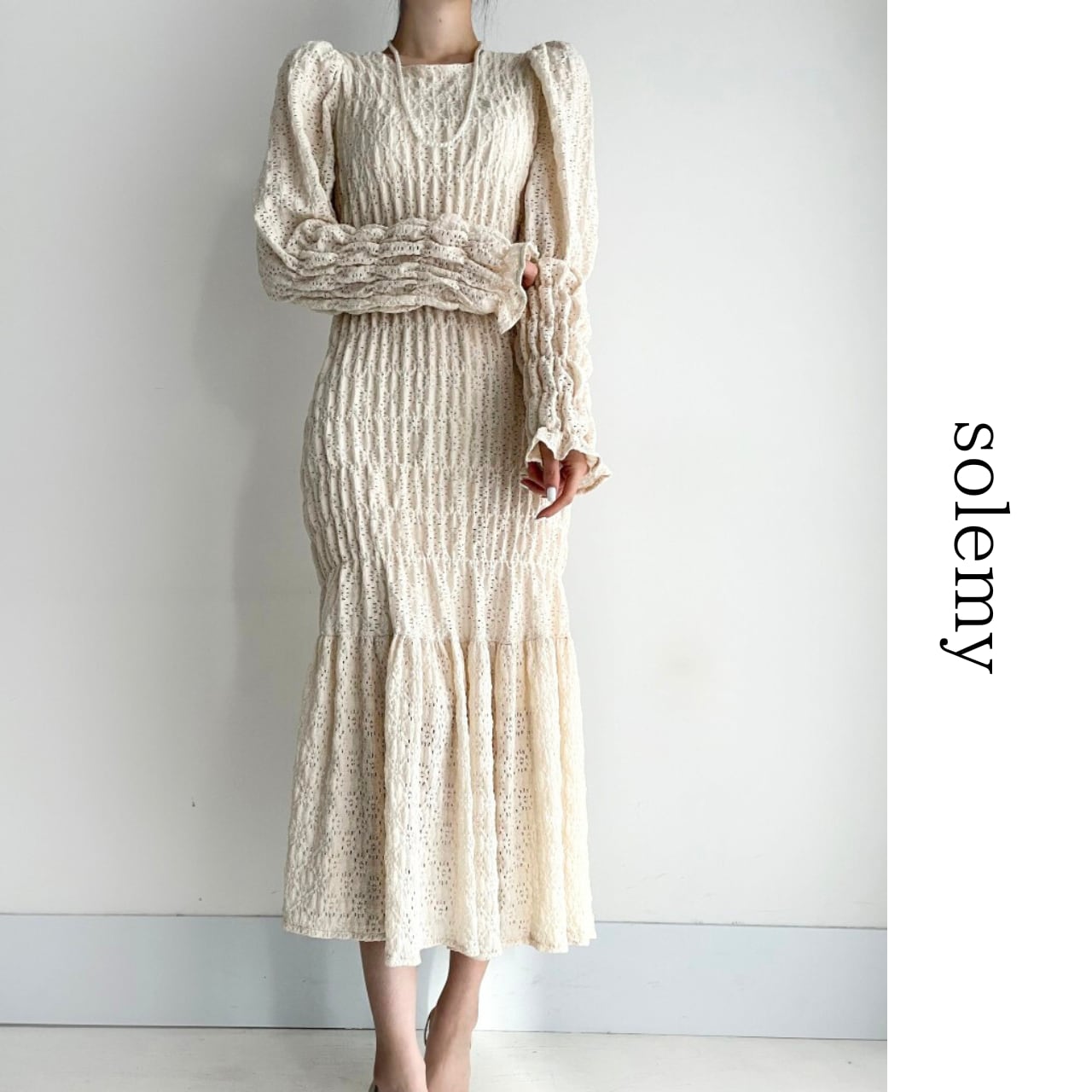 Mermaid gathered dress in 2 colors S244