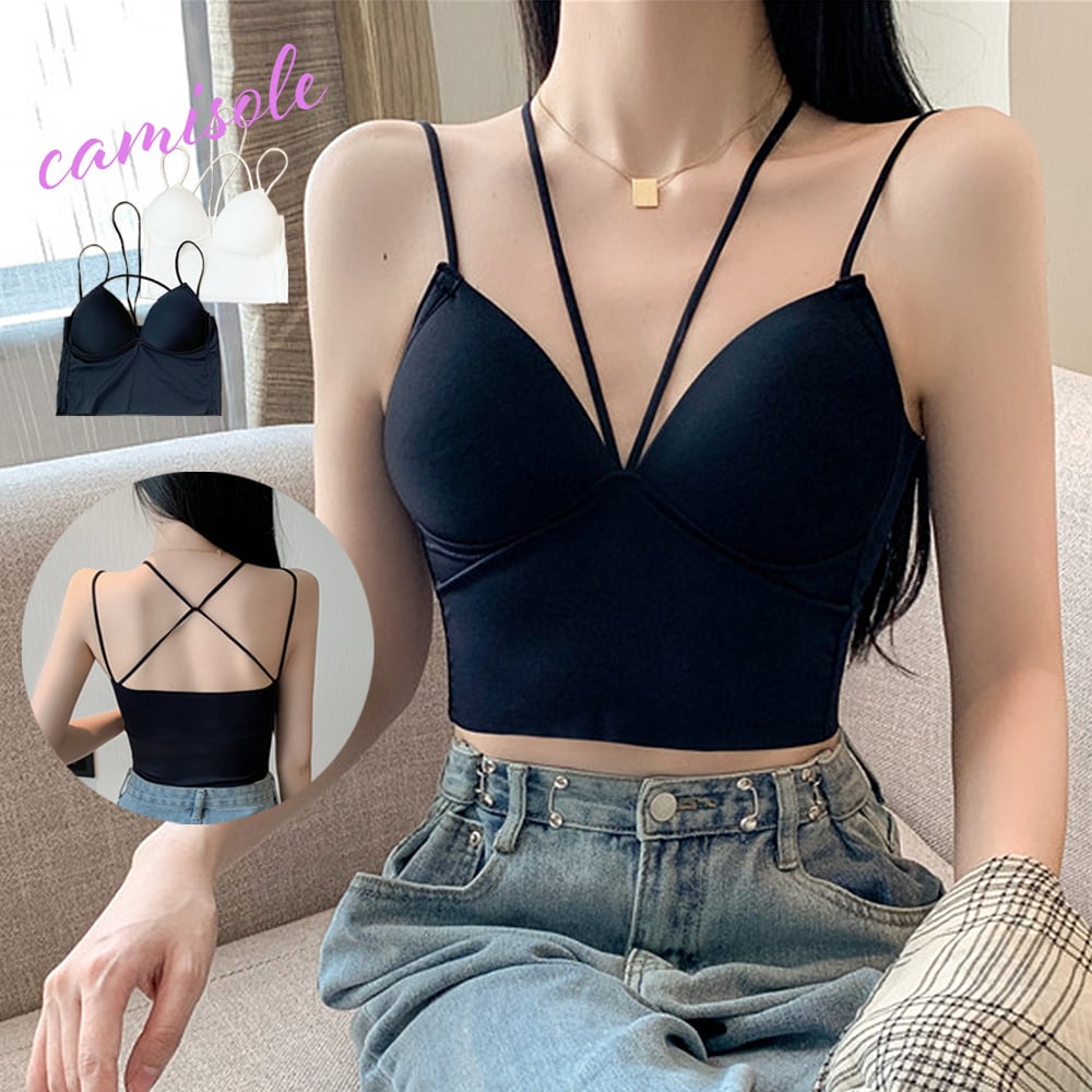 キャミソール カップ付き バッククロス