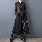 パイピングデザイン ワイドパンツ 00303