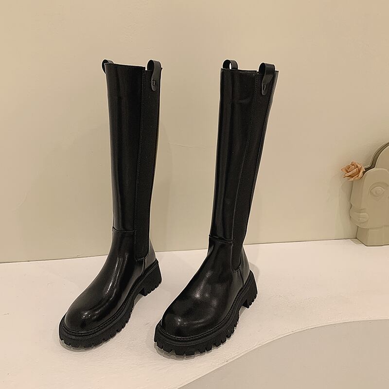 薄手ブーツレッドジッパーブラック 靴 シューズ フェイクシューズ75215230679