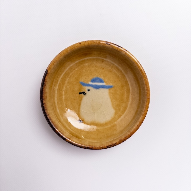 Small plate -Hatted Penguin going out-