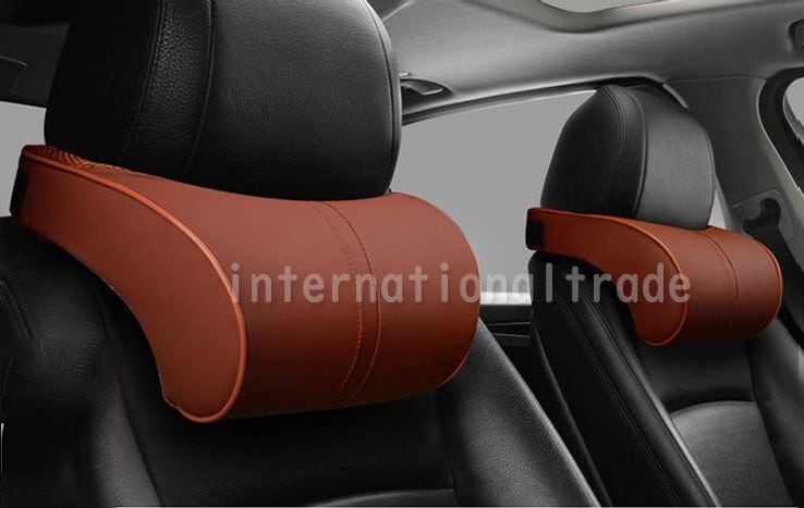 予約 レザー調ヘッドレストクッション ネックパッド 車 ネッククッション カーネックパッド 旅行 運転 ドライブ 首サポート ネッククッション Puレザー ブラック ブラウン パープル ベージュ Cw A 2938 Styleline