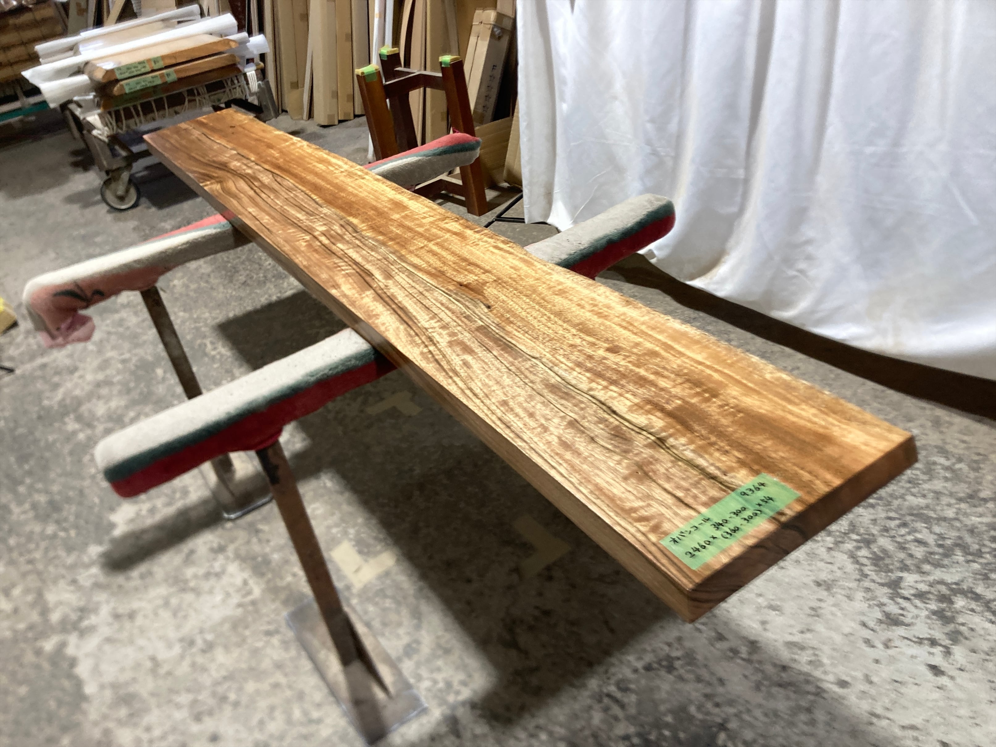 オバンコール9364 一枚板無垢 乾燥材 2460x340-300x54mm カウンター センターテーブル ダイニングテーブル