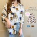 ブラウス レディース 長袖 韓国風 柄シャツ 長袖 オフィス フォーマル カジュアル とろみシャツ 服 花柄ブラウス 女性 トップス 大人 ゆるシャツ OLフェミニン きれいめ キュート きれいめ 通