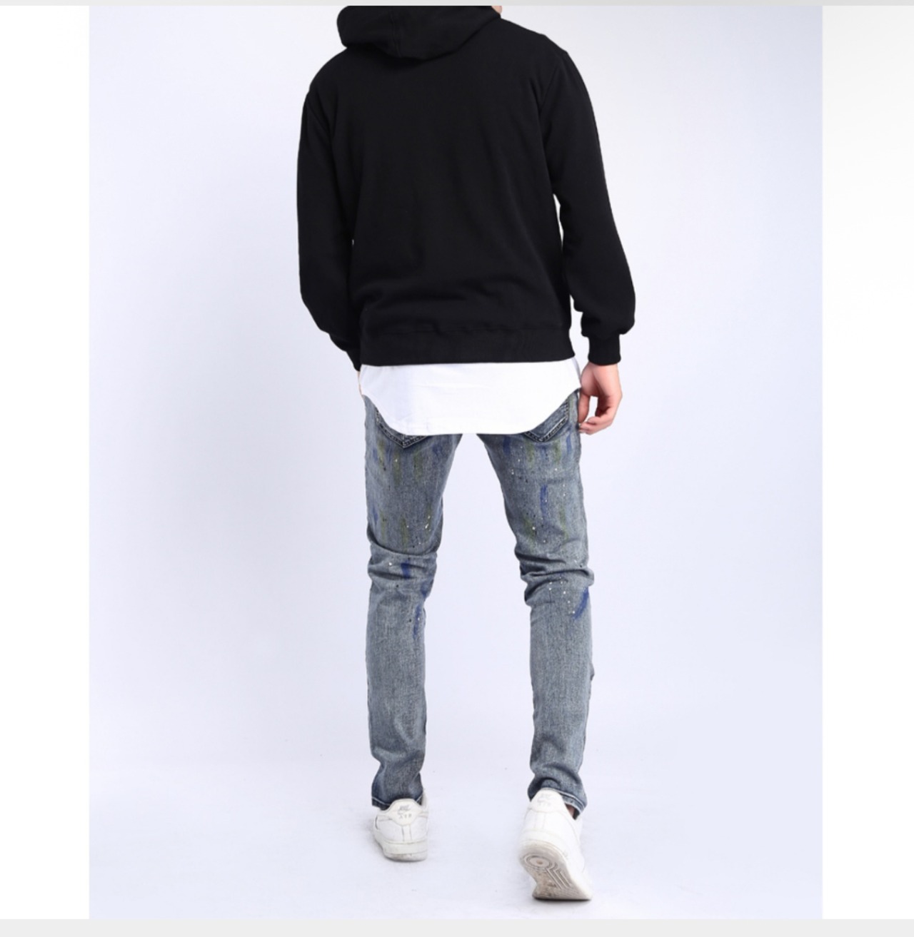 ペイントダメージデニムパンツ メンズ クラッシュ ストレッチ ジーンズ 