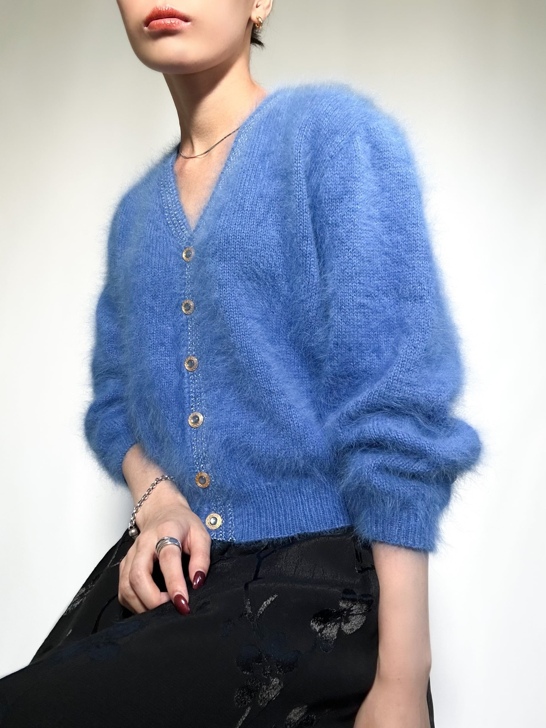 vintage shaggy knit cardigan シャギーニットカーディガン シャギー