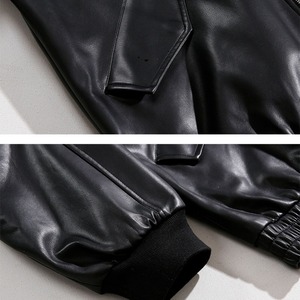 フード付きフェイクレザーブルゾン　MT0080411