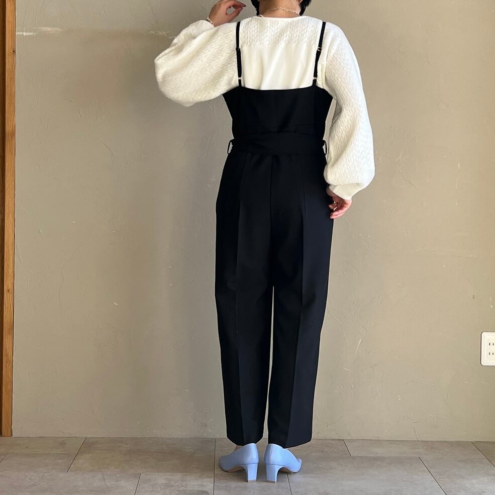 HERENCIA 】ベルト付 ジャケットラペル サロペット(無地) | valance