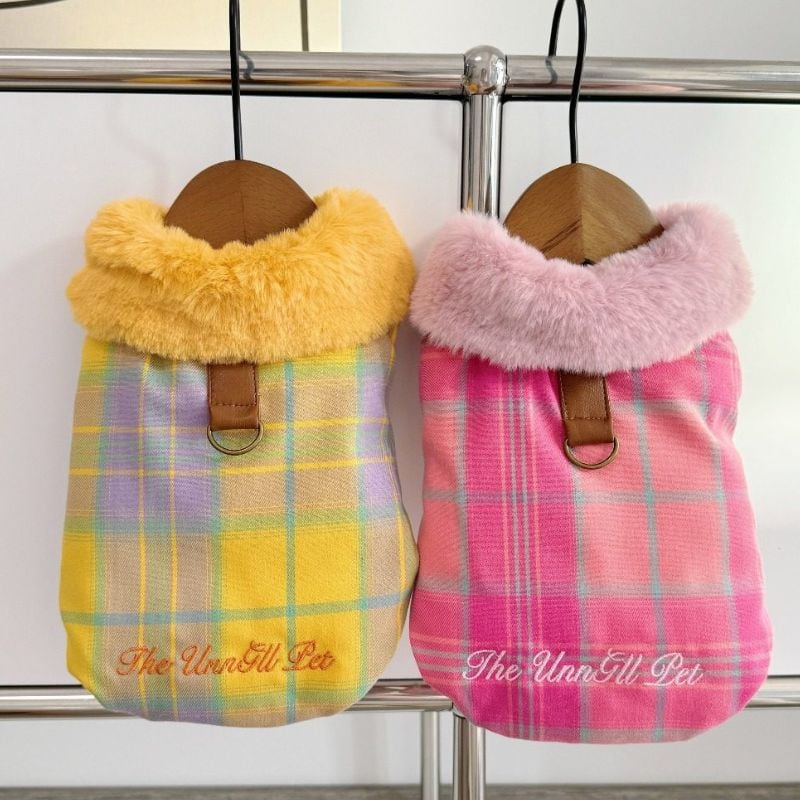 フェイクファー付リバーシブルベスト 犬服 01036