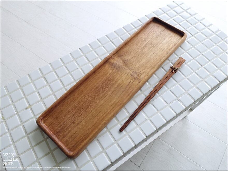 チーク材 長皿/OV40cm 木皿 寿司皿 平皿 前菜皿 ロングプレート 木の皿 お皿 和食器 無垢材食器 ウッドトレイ 銘木食器