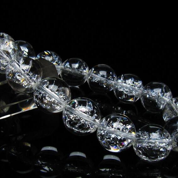 アイリスクォーツ 水晶 ブレスレット 14mm 一点物 [M便 1/10] 111-35518