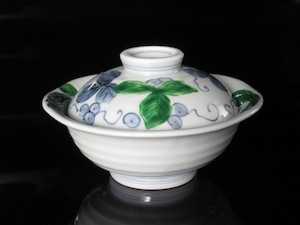 有田焼USED グリーン交趾ぶどうナブリ蓋物(倉島) ret2114 有田焼USED グリーン交趾ぶどうナブリ蓋物(倉島) ret2114