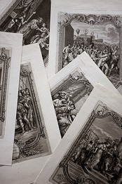 1780s フランス 31c 繊細な歴史的銅版画 図版 カルナヴァル博物館所蔵 アンティーク