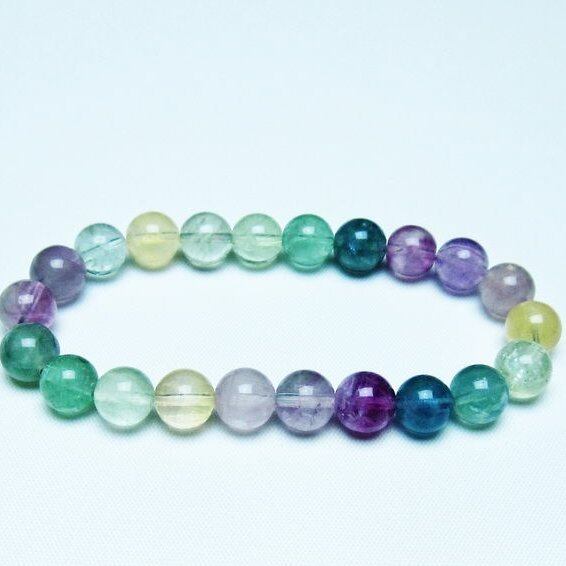 フローライト ブレスレット 9mm 蛍石 螢石 ブレス 一点物 メール便可 [M便 1/10] 111-45663