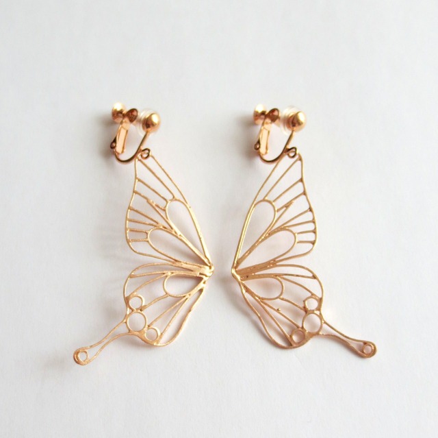 Butterfly(L) / フックイヤリング  / PINK GOLD