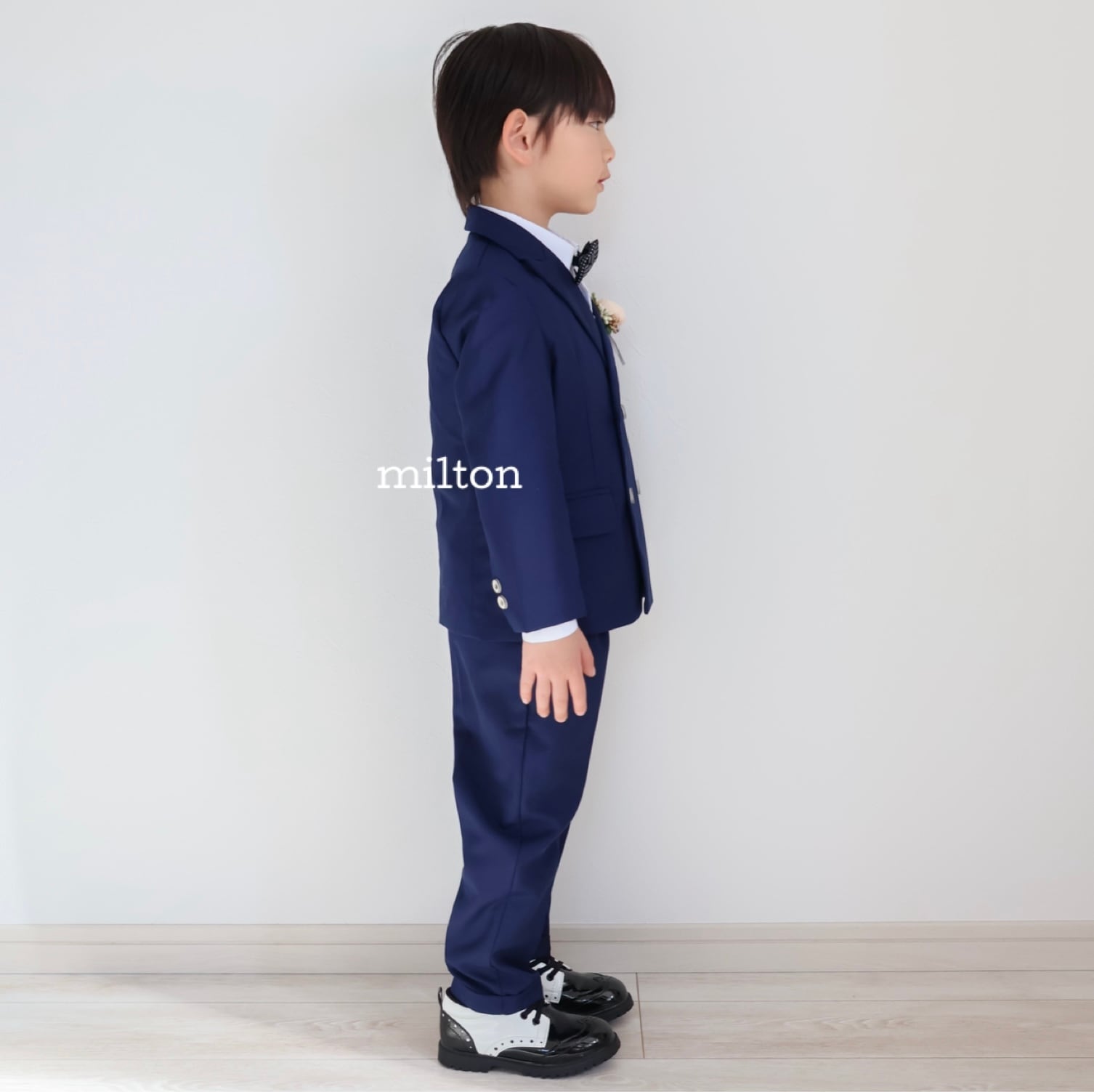 90 100 110 120 130 cm【ネイビーベスト付きジャケットスーツ
