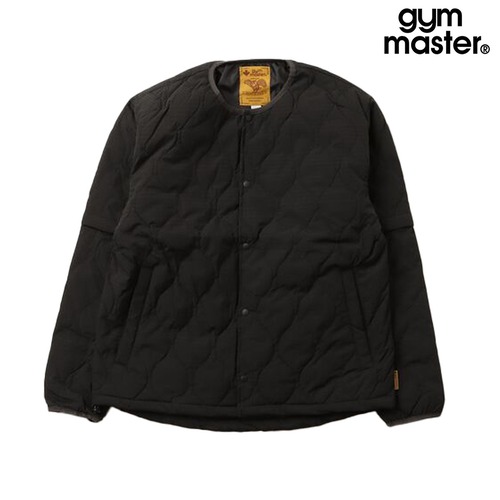 gym master ジムマスター UL-ドビー 2WAY ノーカラージャケット sorona 中綿 リップストップ ドビー 半袖 長袖 キルティングジャケット 軽量 防寒 メンズ レディース 秋冬 春 G833759 ブラック