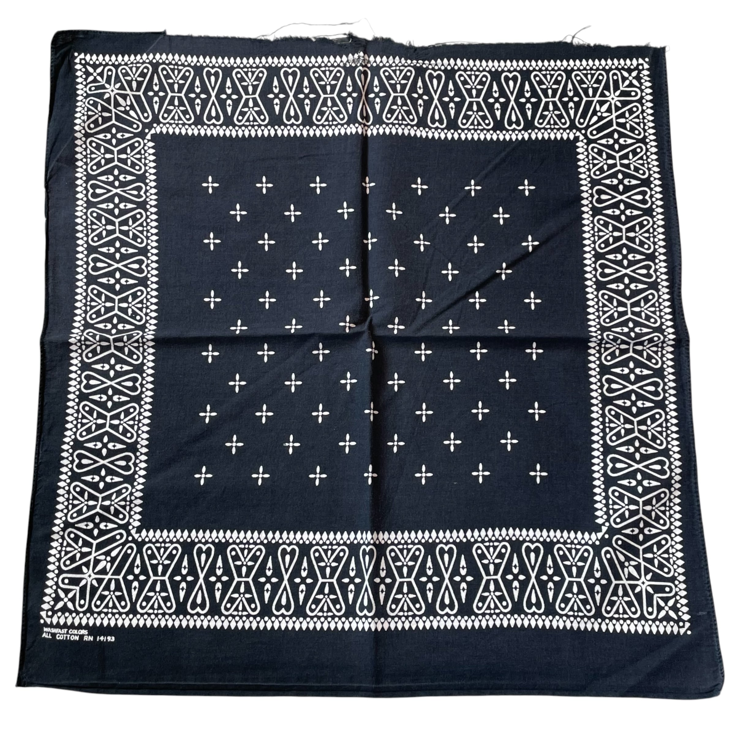 ⑥1960s "Black × Cross Pattern" Bandanna