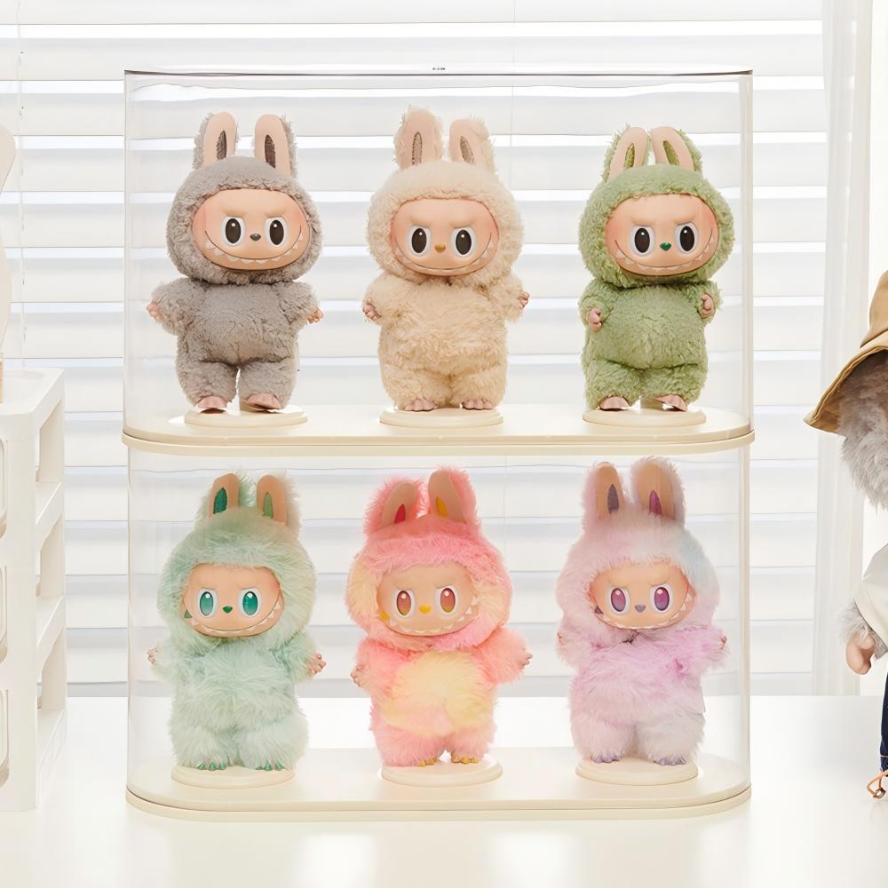 Labubu 1-3代用 クリアディスプレイケース ラブブぬいぐるみ 3体収納可