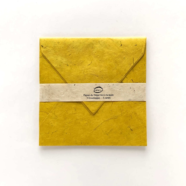 封筒＋カードセット / 5 Envelopes & 5 Cards Yellow Lamali