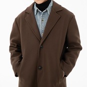 シングルブレスト ノッチドラペルコート af0400