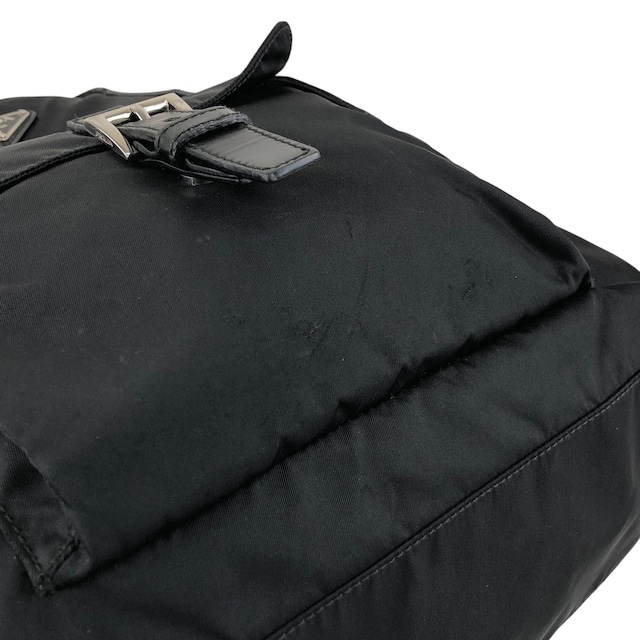 PRADA プラダ ハンドバッグ ブラック トライアングルロゴ ナイロン フロントポケット 2way バックル vintage ヴィンテージ オールド kuap33