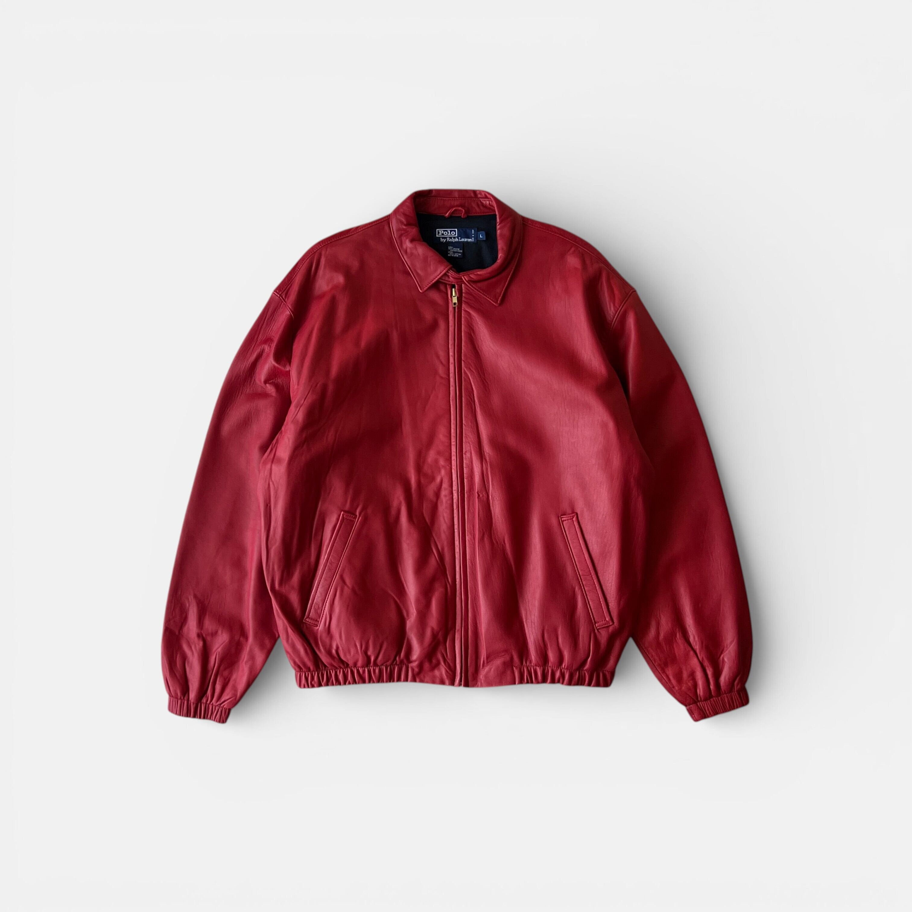 90s POLO by Ralph Lauren Lamb Leather Blouson Black XL | assemble