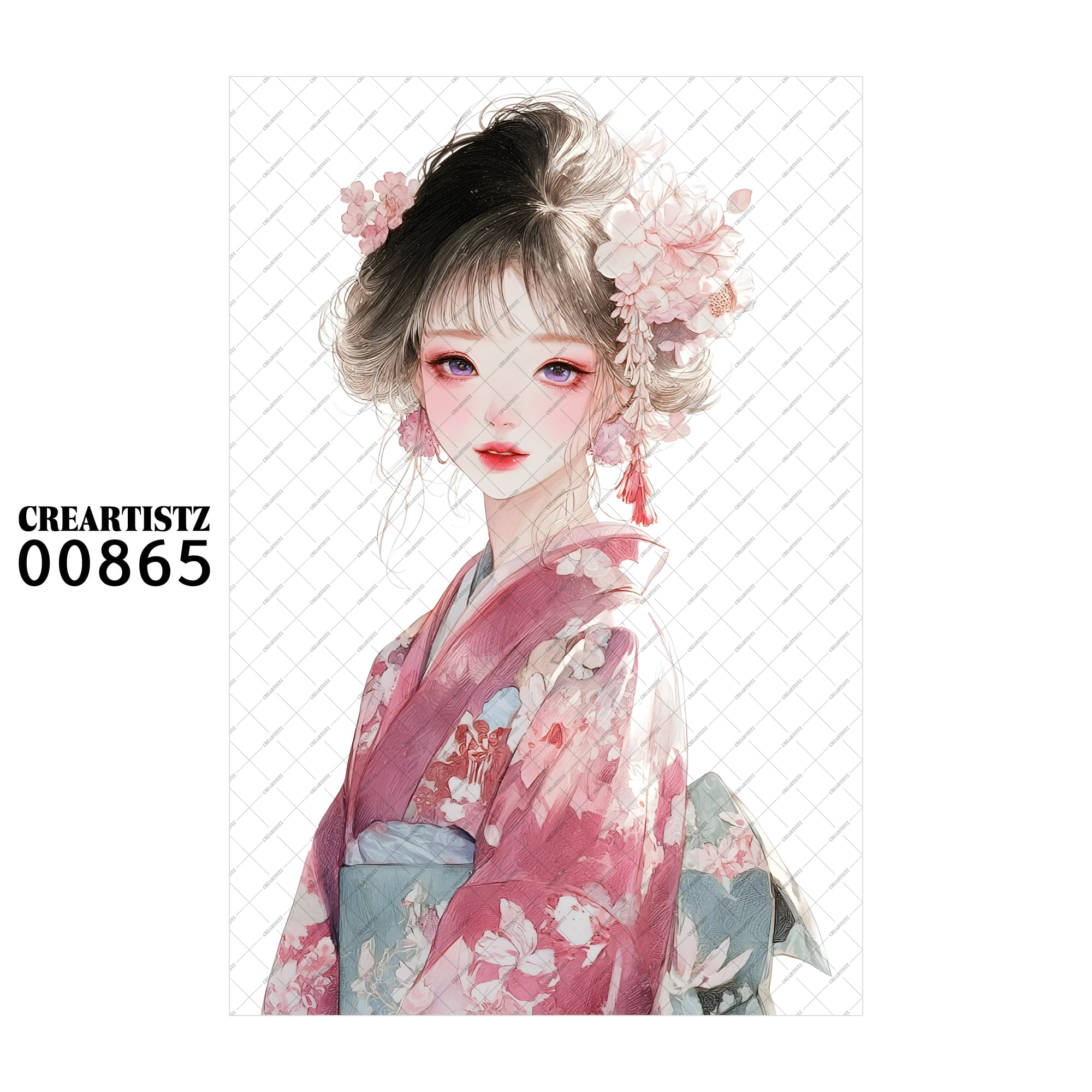 00865 ガール キュート オリジナル ペーパー/ステッカー 4枚セット CREARTISTZ