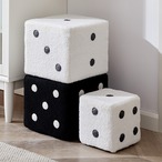 スツール 椅子 リビング 玄関 Sサイズ 21cm サイコロ  置物 ダイス フットスツール オットマン ラムスキン ムートン 小型スツール