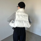 short down vest/ecru