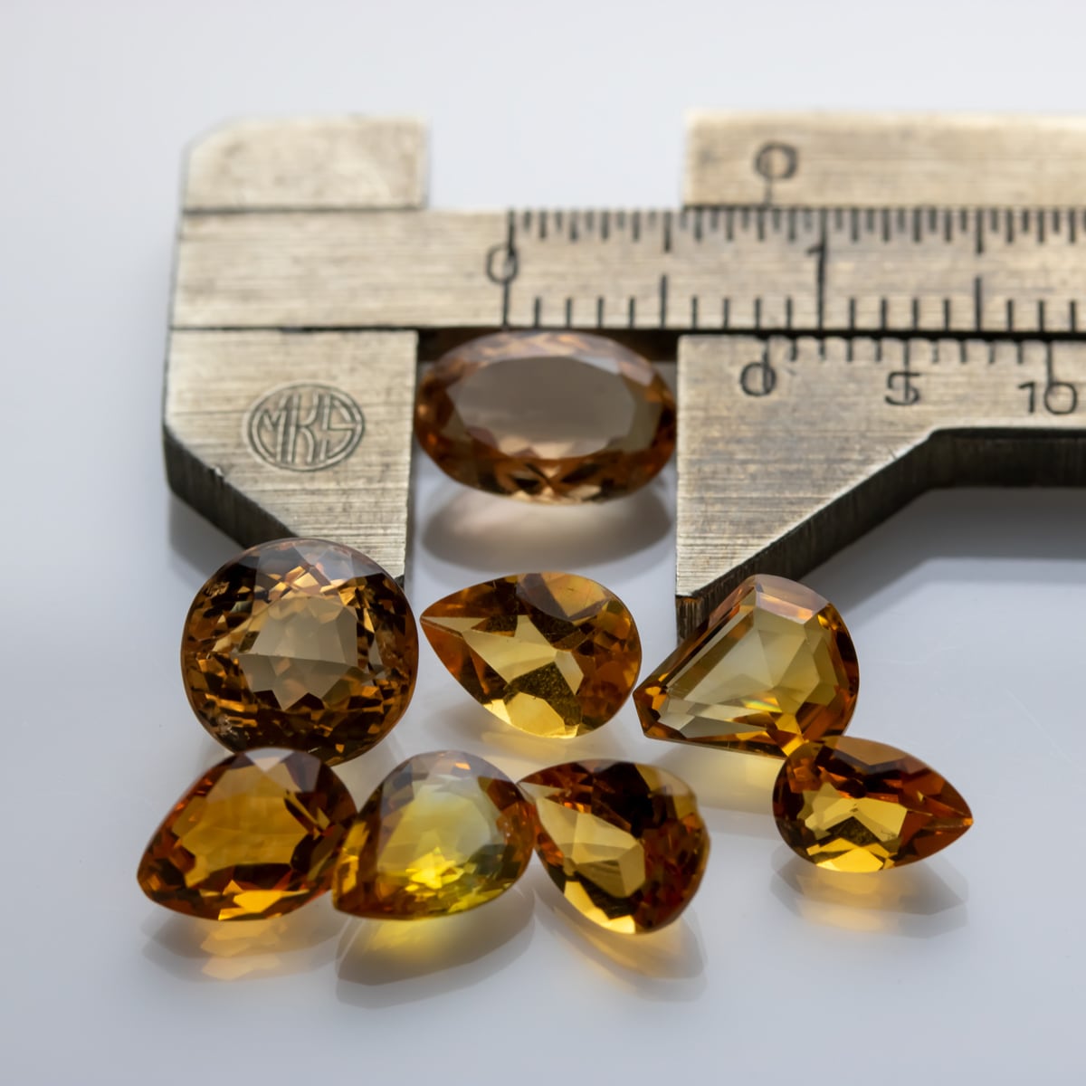 天然シトリン 天然石 宝石ルースストーン 8個セット 黄水晶 裸石