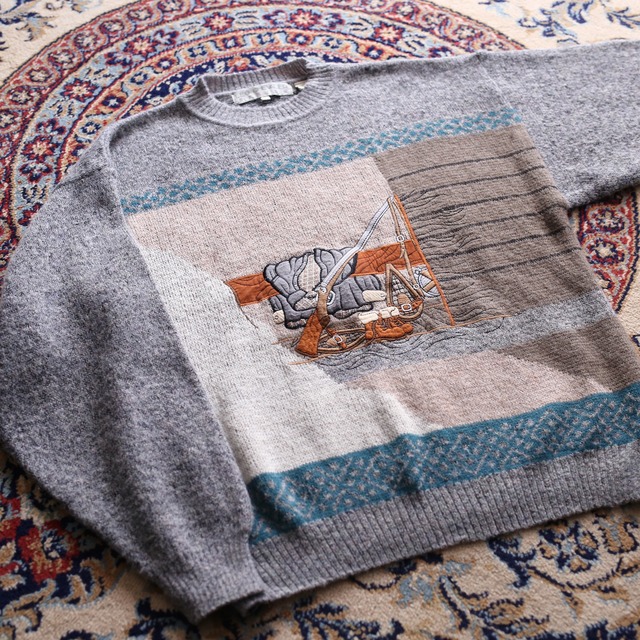 front patch work design loose knit