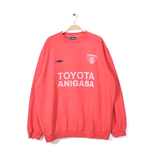 00s アンブロ スペインクラブチーム CDルーゴ スウェット サッカー YOYOTA ANIGASA 赤 レッド トレーナー UMBRO サイズL 古着 @CF0765