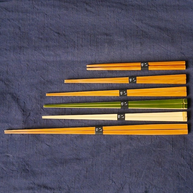 晒青竹角箸節付 23cm　竹仙