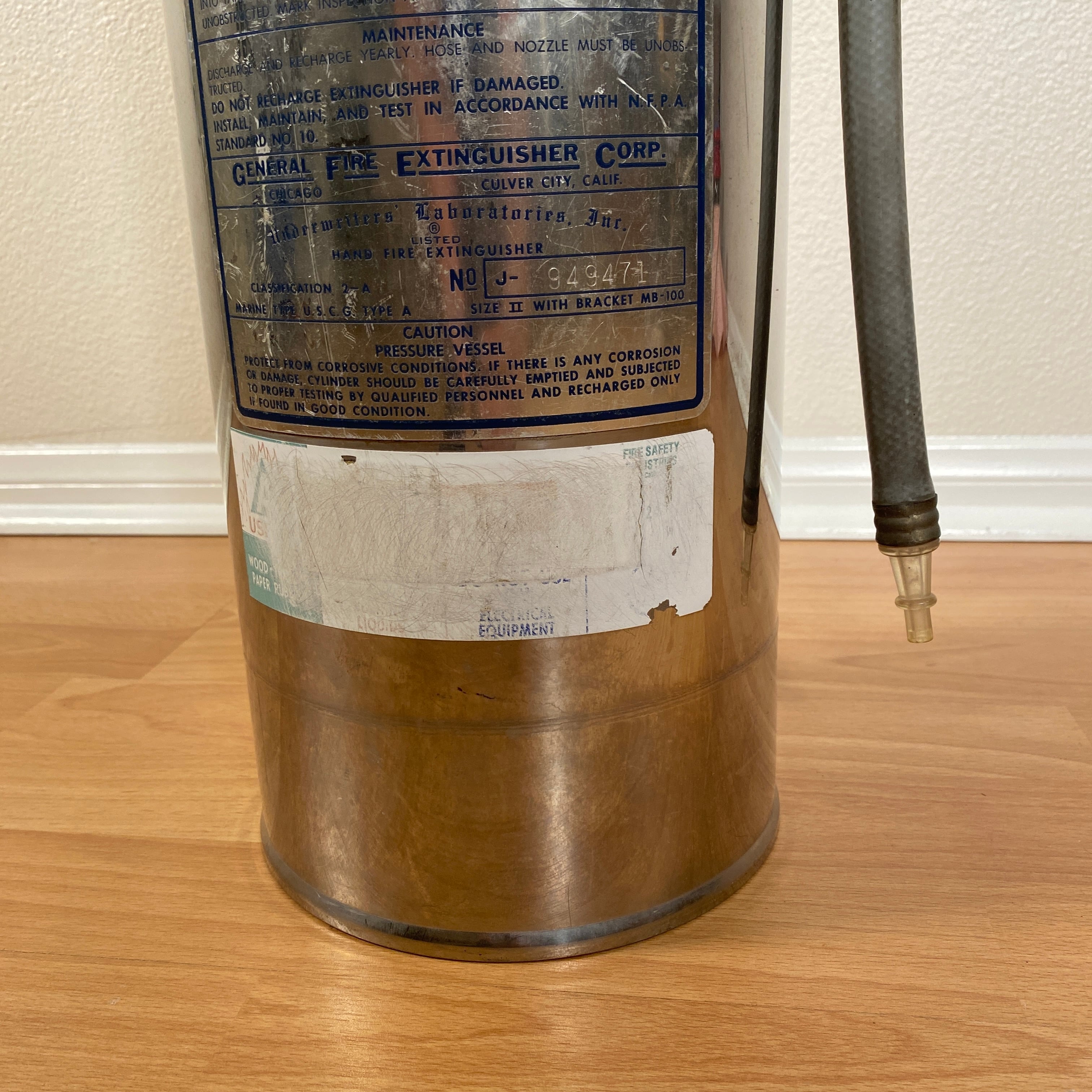 430 【1964年製造】 アメリカ ビンテージ 消火器 インテリア