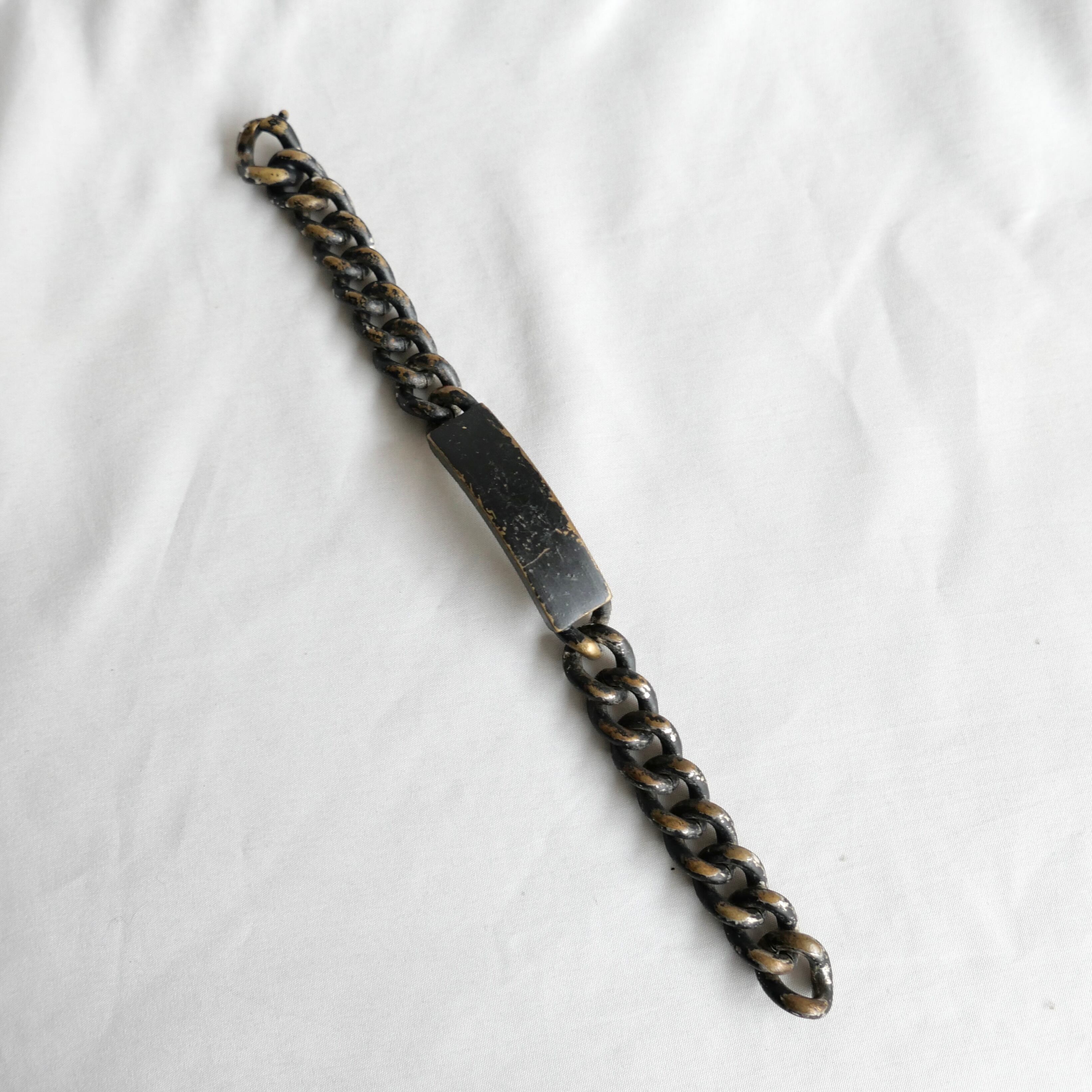 Maison Martin Margiela BLACK AGEING BRASS ID BRACELET | safarionline