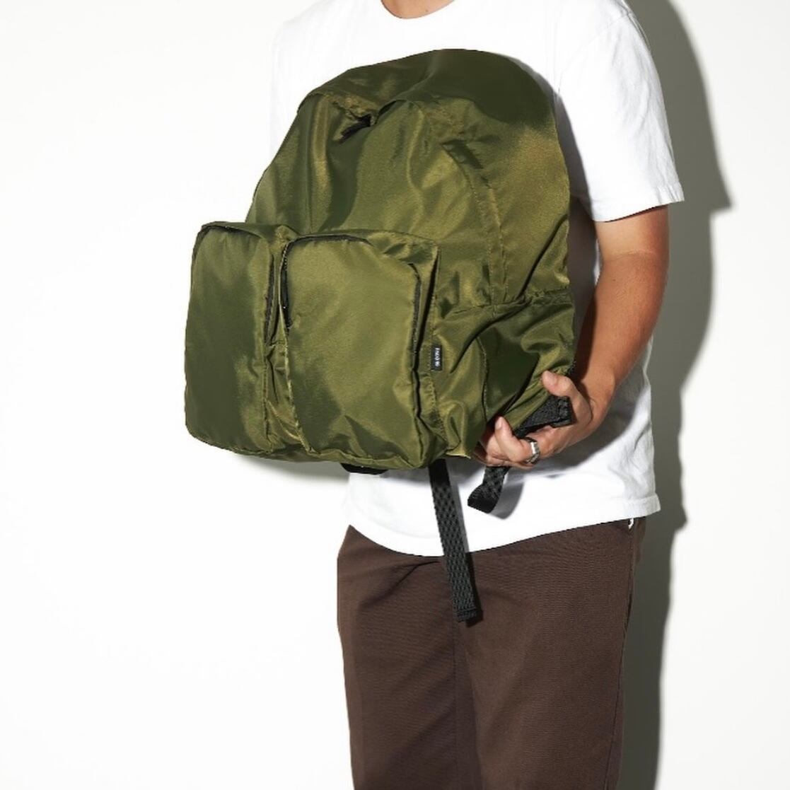 PACKING / DOUBLE POCKET BACKPACK - OLIVE (パッキング バックパック ダブルポケット オリーブ)