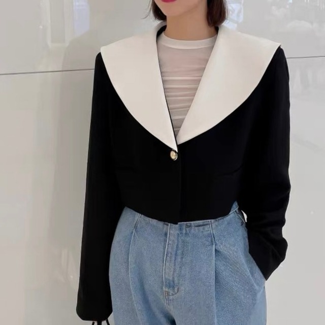 ビッグカラーショートジャケット　PA00390