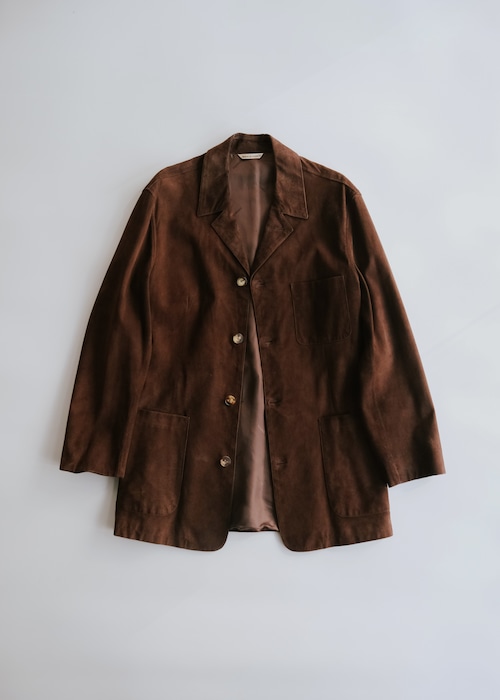 90's HERMÈS 4-buttons reindeer leather long jacket