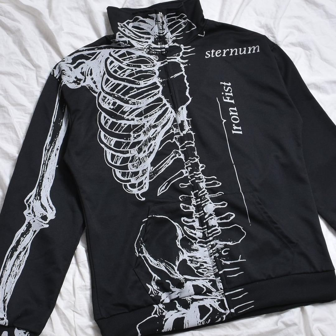 6/15 完売→再入荷！】新作☆Skeleton ハイネックZIPトップス
